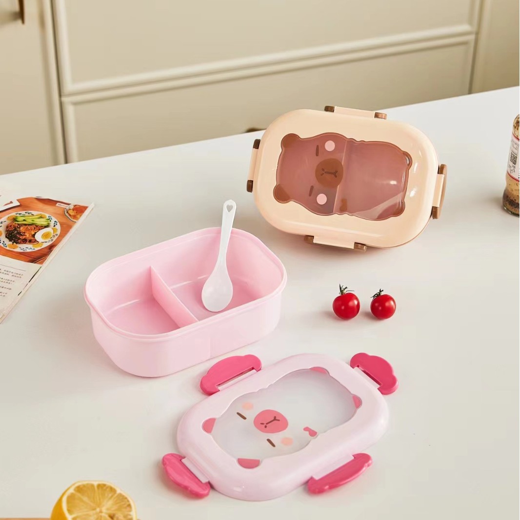capabala home children‘s lunch box cute fun portable divided lunch box cute capabala lunch box