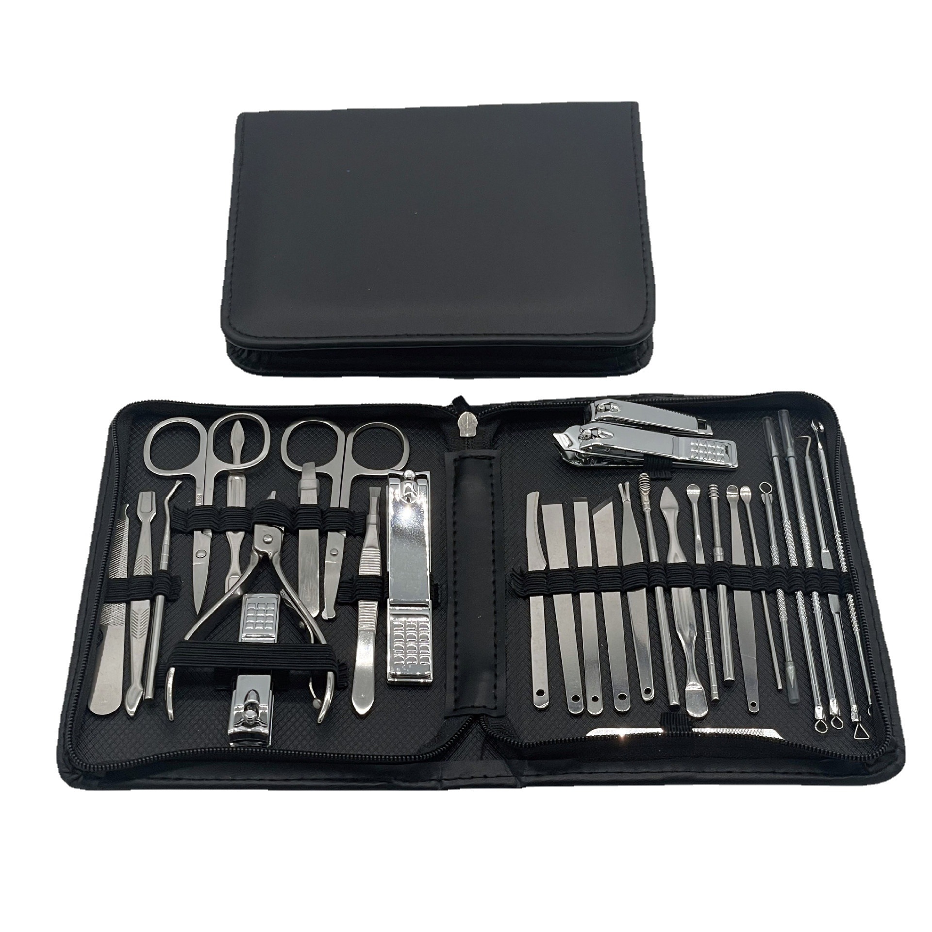 Nail Clippers 30-Piece Set Factory Direct Sales Manicure Tools Black Nail Clippers Full Set Manicure Nail Scissors 26-Piece Set