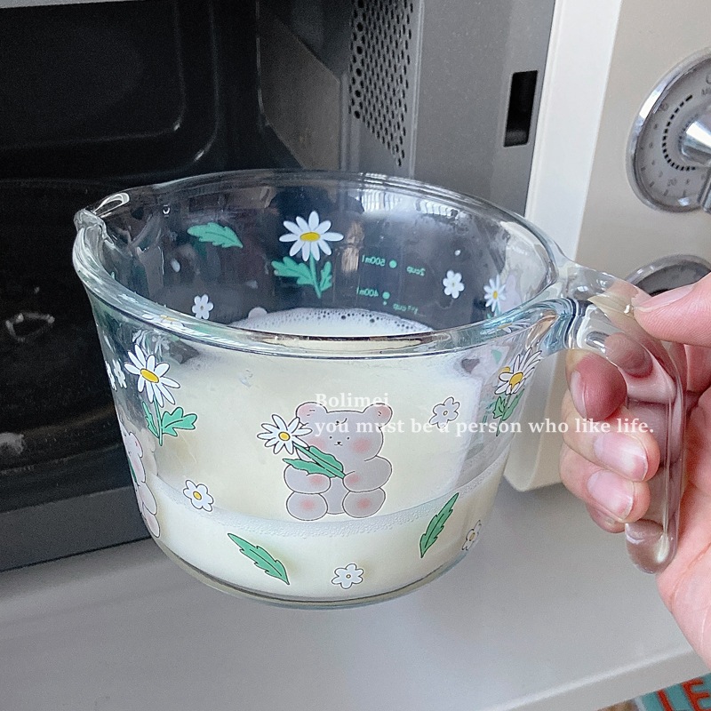 Daisy Bear Borosilicate Glass Measuring Cup Baking Glass Glass Bowl Microwaveable Oven