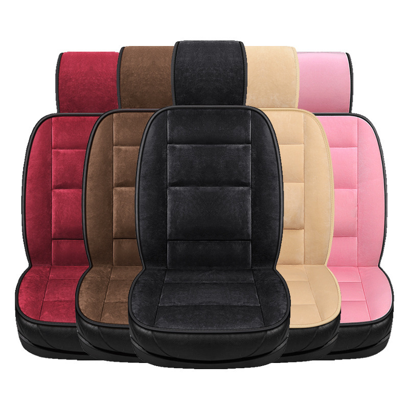 Car Seat Cushion Winter Short Plush Single Piece Vehicle Mat Seat Cushion Three-Piece Seat Cover Car Warm Rear Row Woollen Pad