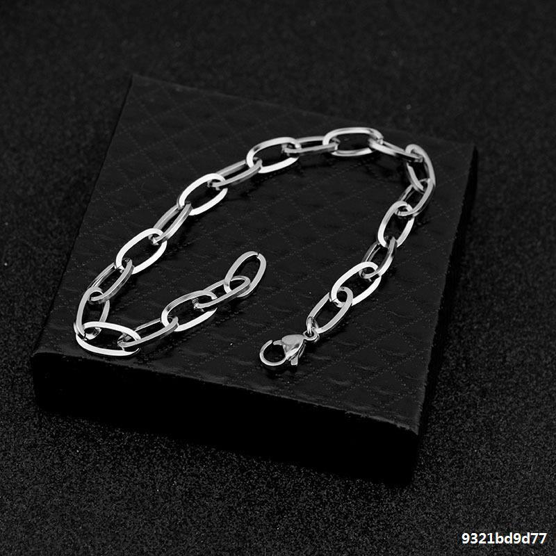 Europe and America Cross Border New Fashion Simple Hong Kong Style Chain Bracelet Personality Simple Style Bracelet for Men and Women