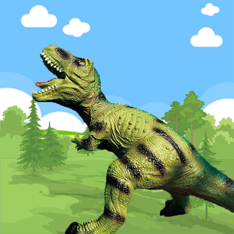 大号仿真恐龙软搪胶霸王龙早教发声动物模型地摊批发儿童玩具礼品