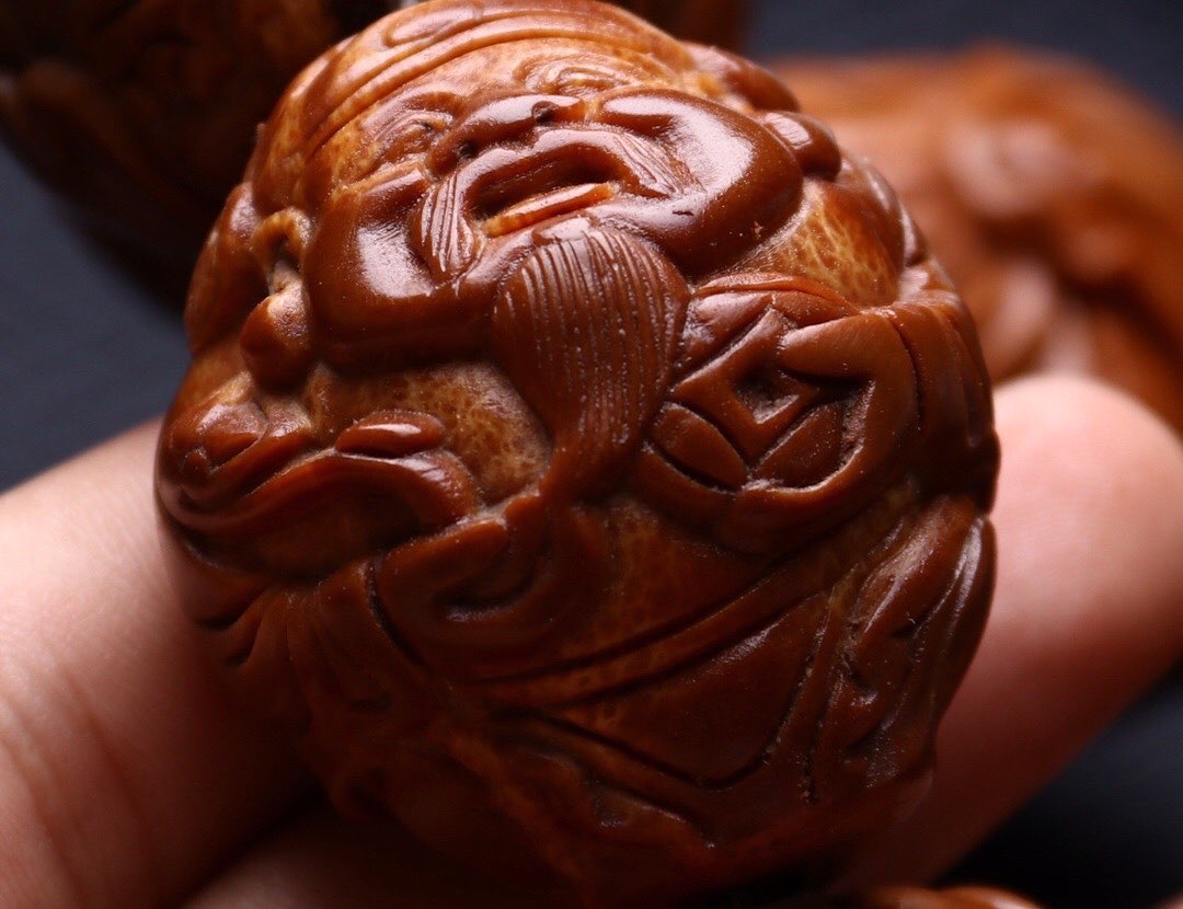 印尼超大橄榄核雕八大财神手串纯手工橄榄核雕文玩手持手链批发