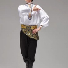 维族舞蹈演出服男成人维吾尔族舞台跳舞服装少数民族练习练功考级