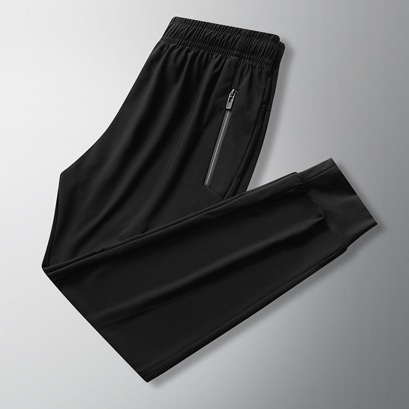 冰丝运动裤夏季男速干薄款垂感丝滑空调裤子宽松休闲裤直筒卫裤