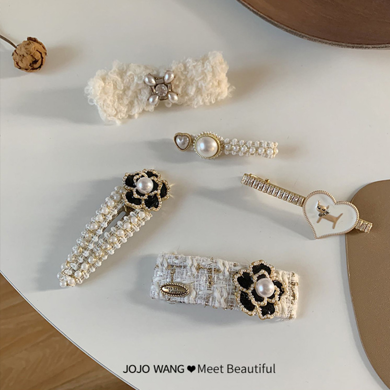 World Rich Flower Small White White Chanel Style Bb Clip Camellia Hairpin Korean Hair Accessories Headdress Side Clip Hairpin