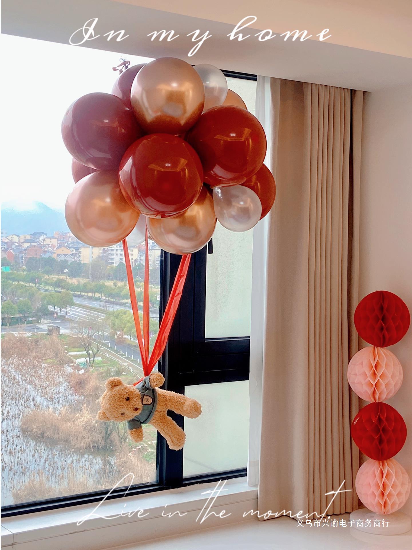 吾家婚品婚房布置套装女方小熊飘空气球结婚新房门口装饰简约
