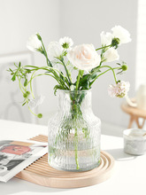 法式复古冰川玻璃大花瓶 ins风透明水培鲜花插花桌面装饰摆件客厅