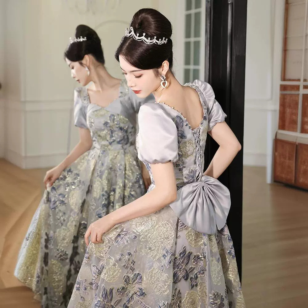 法式晚礼服女高级感宴会成人公主裙年会艺考轻奢小众高端主持人春