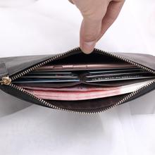 新时尚韩版超薄女士磨砂长款钱包大容量复古手拿包拉链零钱包卡包