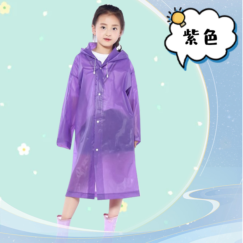 Children's Raincoat Non-Disposable Eva Thickened Medium and Large Children Student Lightweight Raincoat Outdoor Travel Poncho Factory