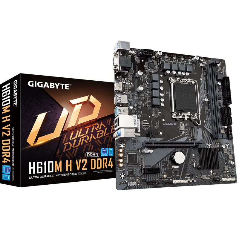 技嘉h610m h v2 ddr4主板适用12代/13代cpu酷睿1