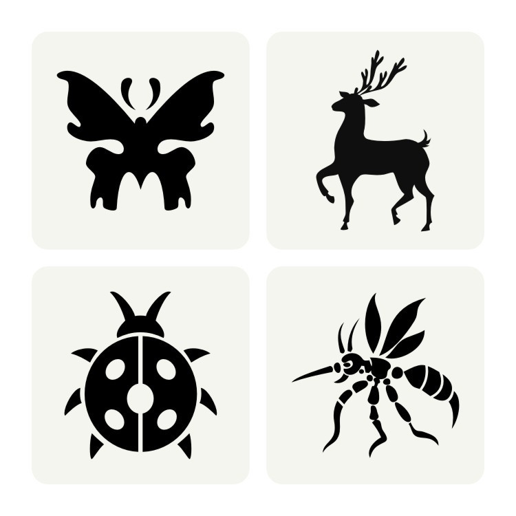 亚马逊跨境辅助绘画模板动物镂空模型diy墙绘喷花模板可定制图案