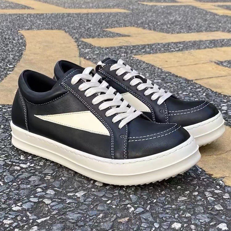 欧洲站ro侵权款倒三角低帮板鞋女皮面休闲情侣鞋小众鞋bapestalow