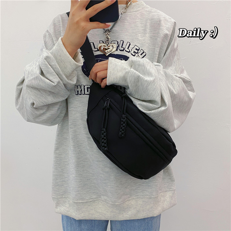 South Korea Ins Style Large Capacity Shoulder Bag Bag Female College Style Simple All-Match Dumpling Bag Girl Students' Crossbody Bag