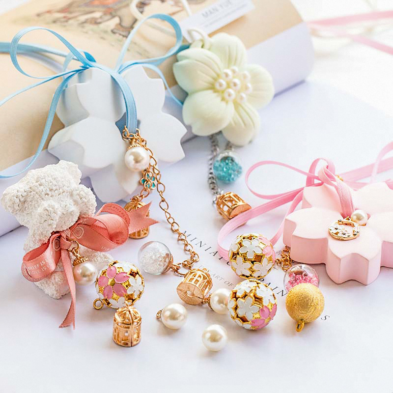 蔓玥 装饰挂件diy手工香薰石膏车载配件水音铃钻石鸟笼小饰品