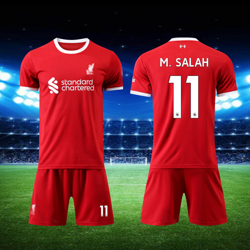 2324新款利物浦球衣11号萨拉赫主客场成人儿童专业足球训练服套装