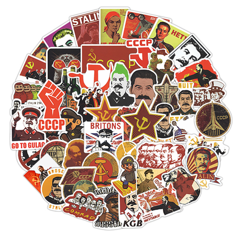 50张俄罗斯russia国旗涂鸦贴纸防水笔记本行李箱文具装饰sticker