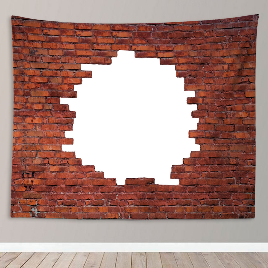 亚马逊挂毯 3d效果破洞墙挂布房间装饰布直播背景布卧室床头挂毯