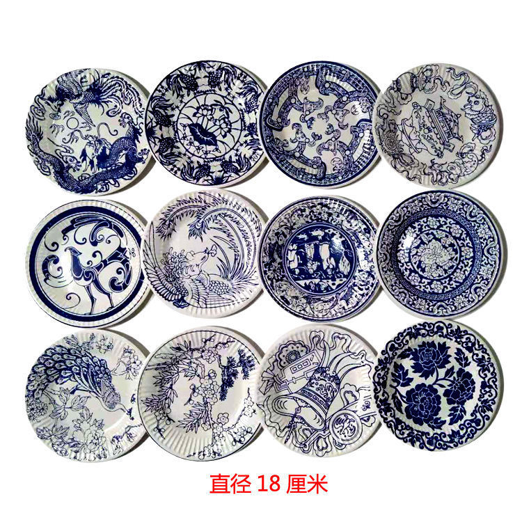 中国风教室布置青花瓷图案纸盘幼儿园装饰贴画京剧脸谱24节气国学