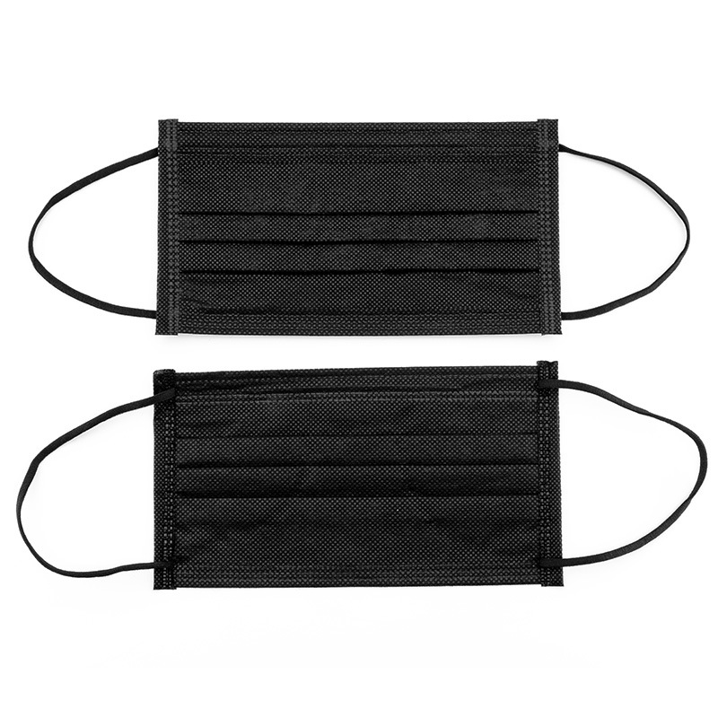 深圳 成人款一次性防护口罩无纺布含熔喷布过滤黑色口罩独立包装