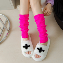 一件代发袜套小腿堆堆袜秋冬毛线万圣节装扮派对荧光色针织袜腿套
