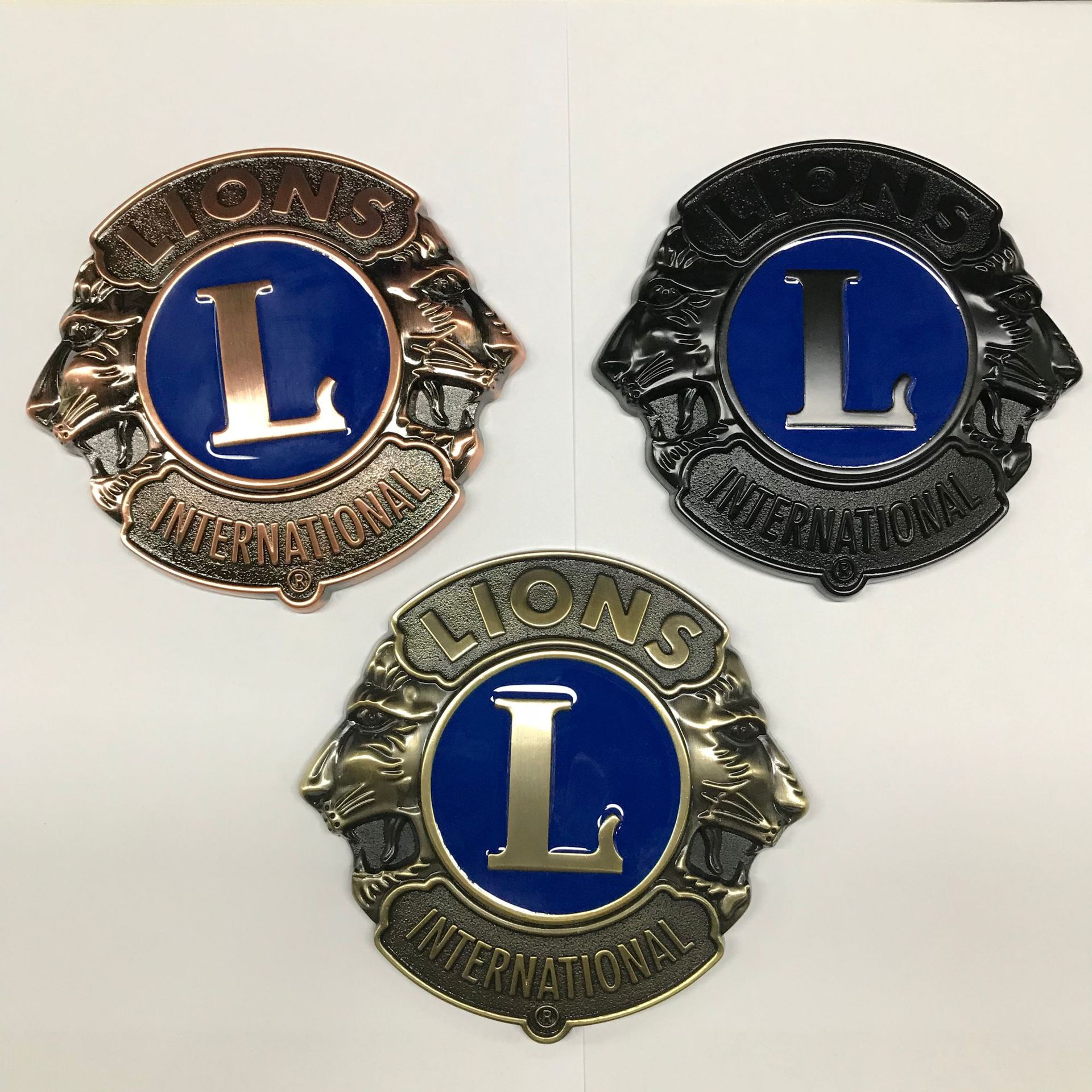 狮子会车标 lions会标徽章纪念品汽车改装车头中网标复古版车贴标