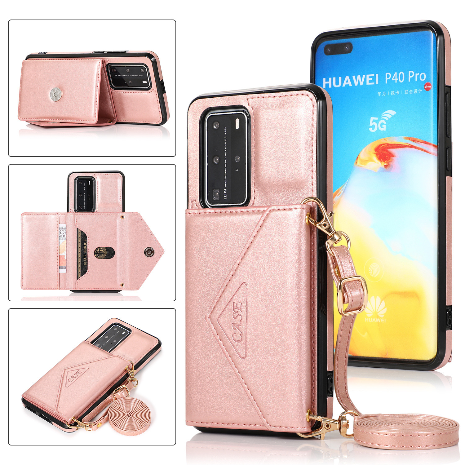 适用华为p40pro多功能翻盖插卡皮套mate30磁吸钱包款手机壳保护套