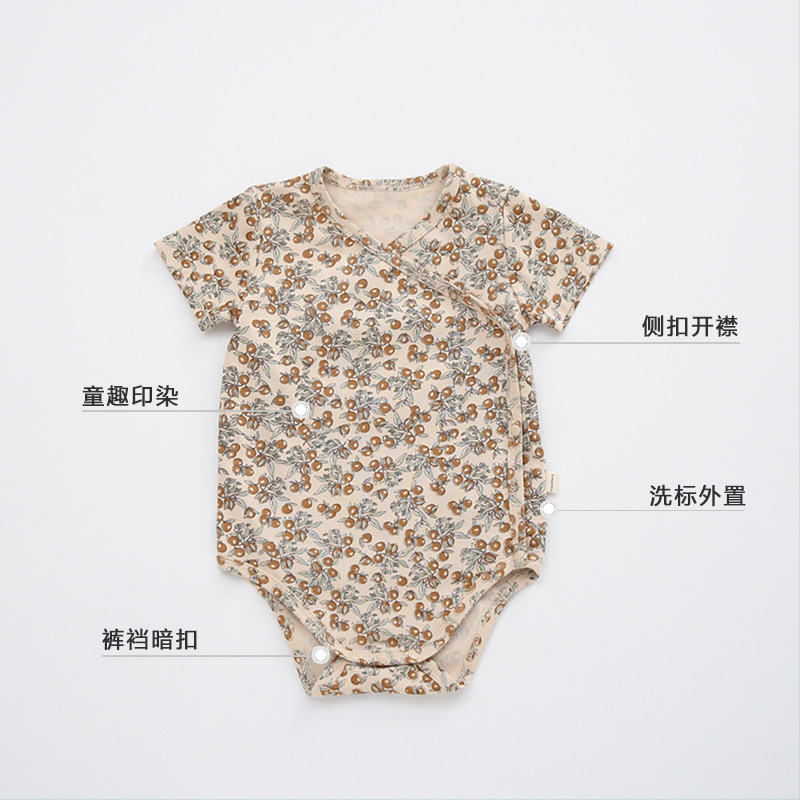 Ins European and American Style Infant Short-Sleeved Jumpsuit Sheath New Men's and Women's Baby Summer Triangle Romper Romper Baby Clothes