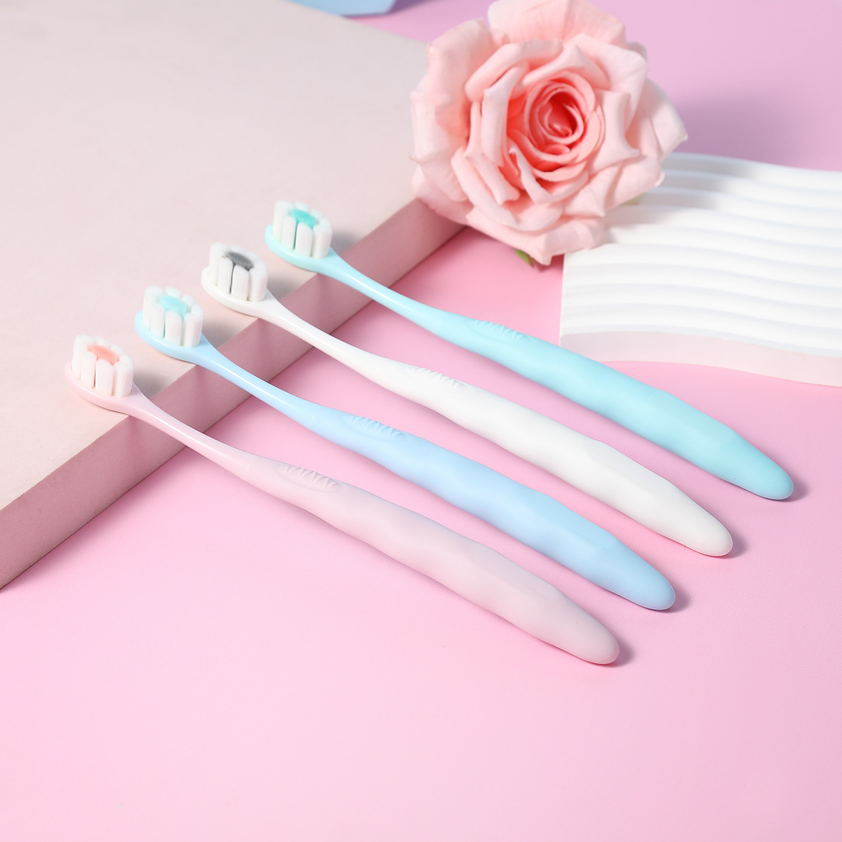 2023 simple couple toothbrush 2 pcs adult home use family refill spiral fine soft hair toothbrush wholesale
