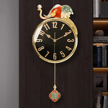 现代轻奢挂钟家用客厅创意表挂墙时尚珐琅彩玄关壁钟简约石英钟表