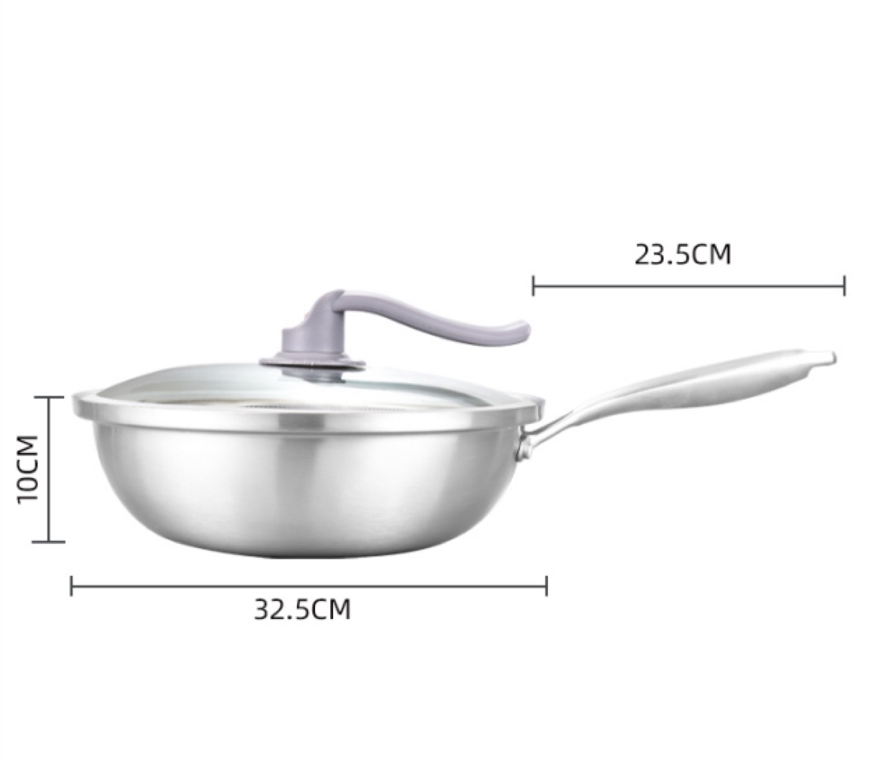 金厨味真空款白钢锅 家用炒锅无烟不粘锅