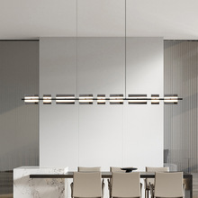 意式极简餐厅玻璃吊灯设计师全铜吧台灯北欧现代创意长条一字灯具