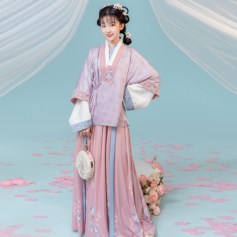 原创设计冰肌玉仙汉服对交穿交领衣襦裙套装8238-阿里巴巴