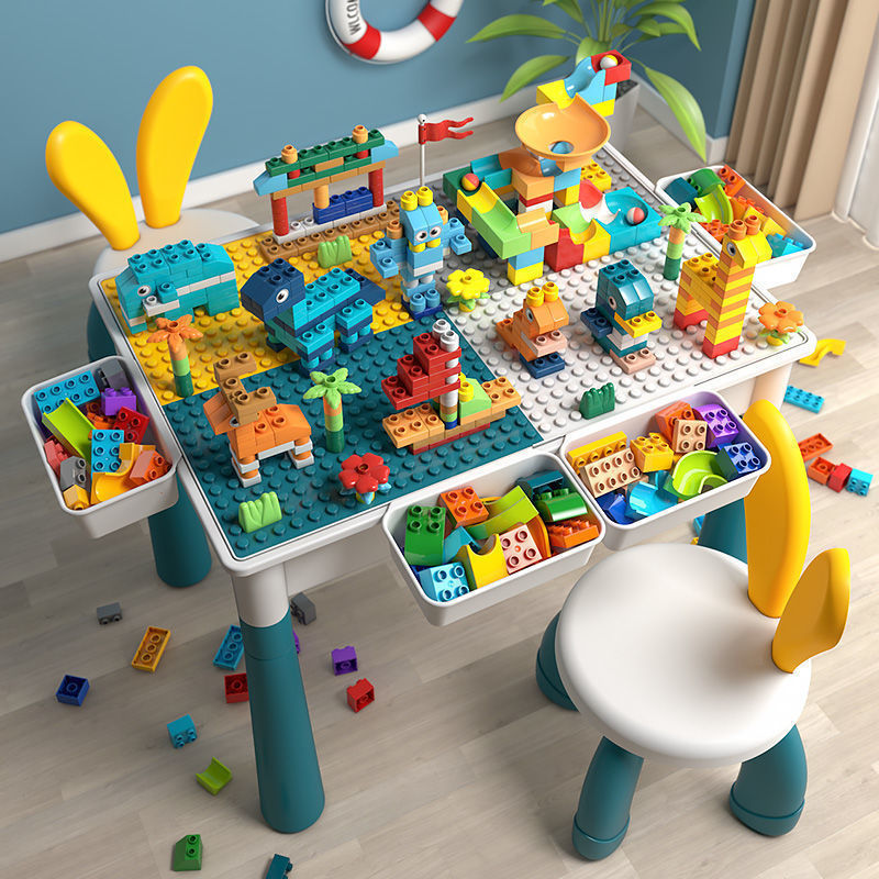 children‘s building block table multi-functional compatible lego large particle building blocks large puzzle boy assembling toys 3-6 years old