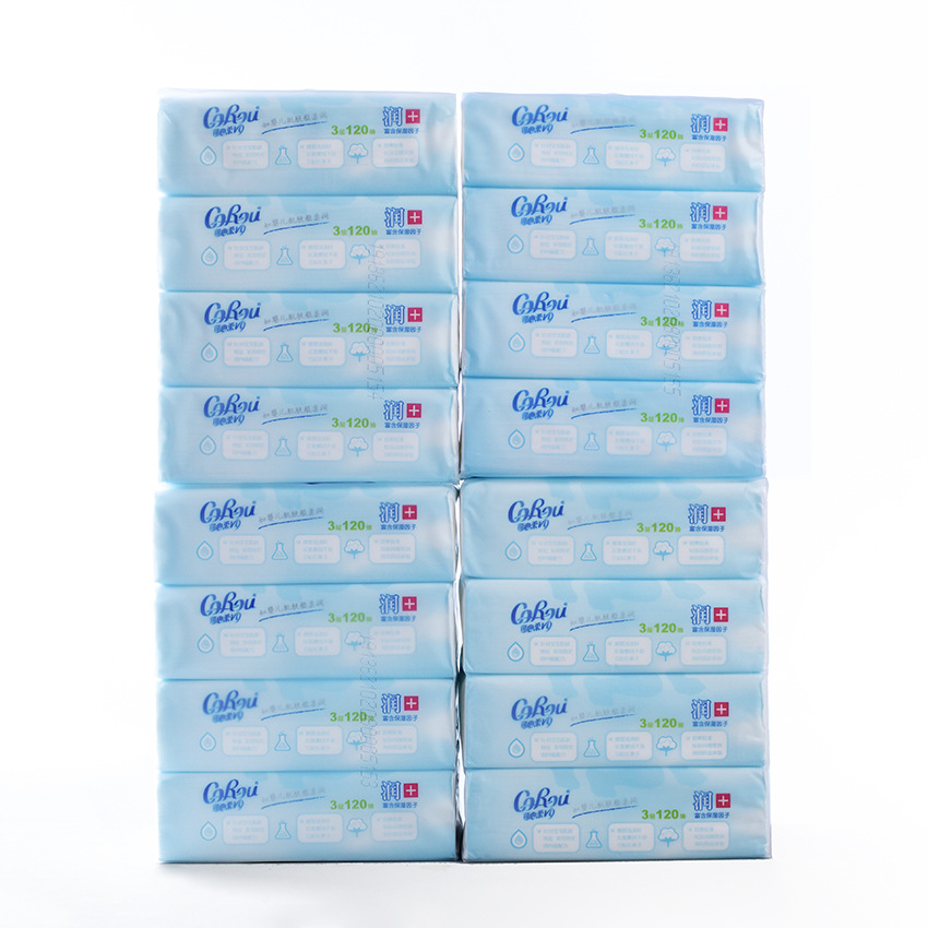 COROU V9 Baby Soft Tissue 120 Pumping 16 Packs Soft Tissue Full Box Moisturizing Paper Extraction Cloud-like Soft Tissue Wholesale