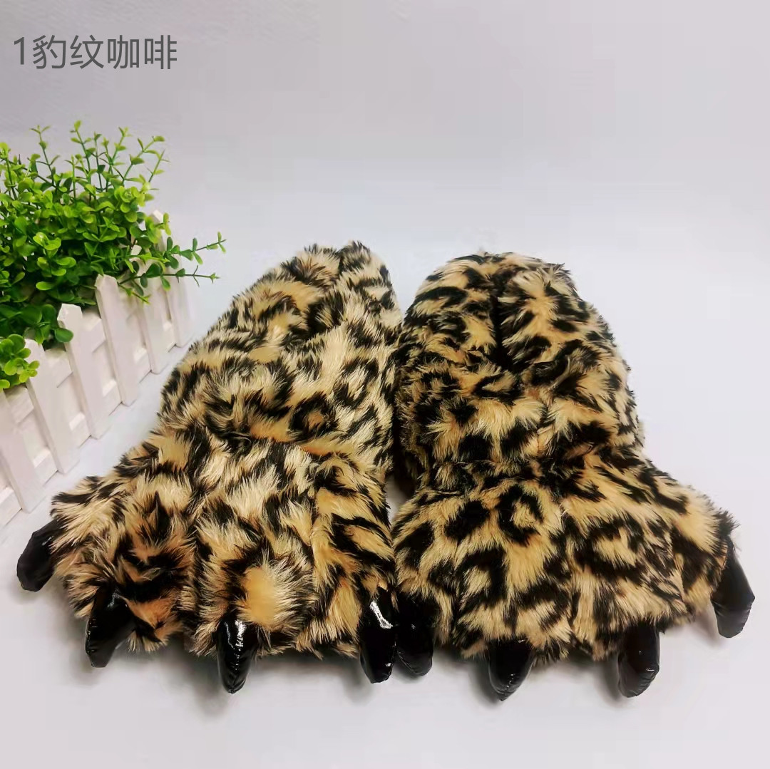 Wholesale Creative Dinosaur Paw Cotton Slippers Cartoon Couple Bag Heel Warm Shoes Men and Women Home Monster Plush Slippers