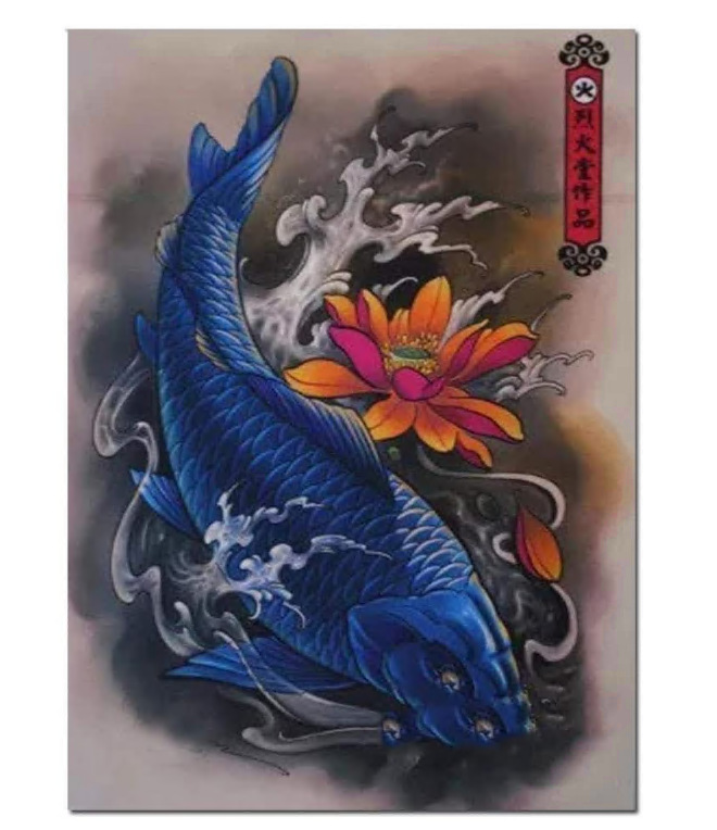 厂家直销支持定制批发diy钻石绣蓝色鲤鱼钻石画