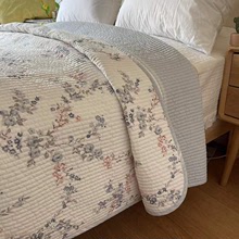 X6RO韩式纯棉小碎花清新绗缝双面水洗床盖床单床垫四季