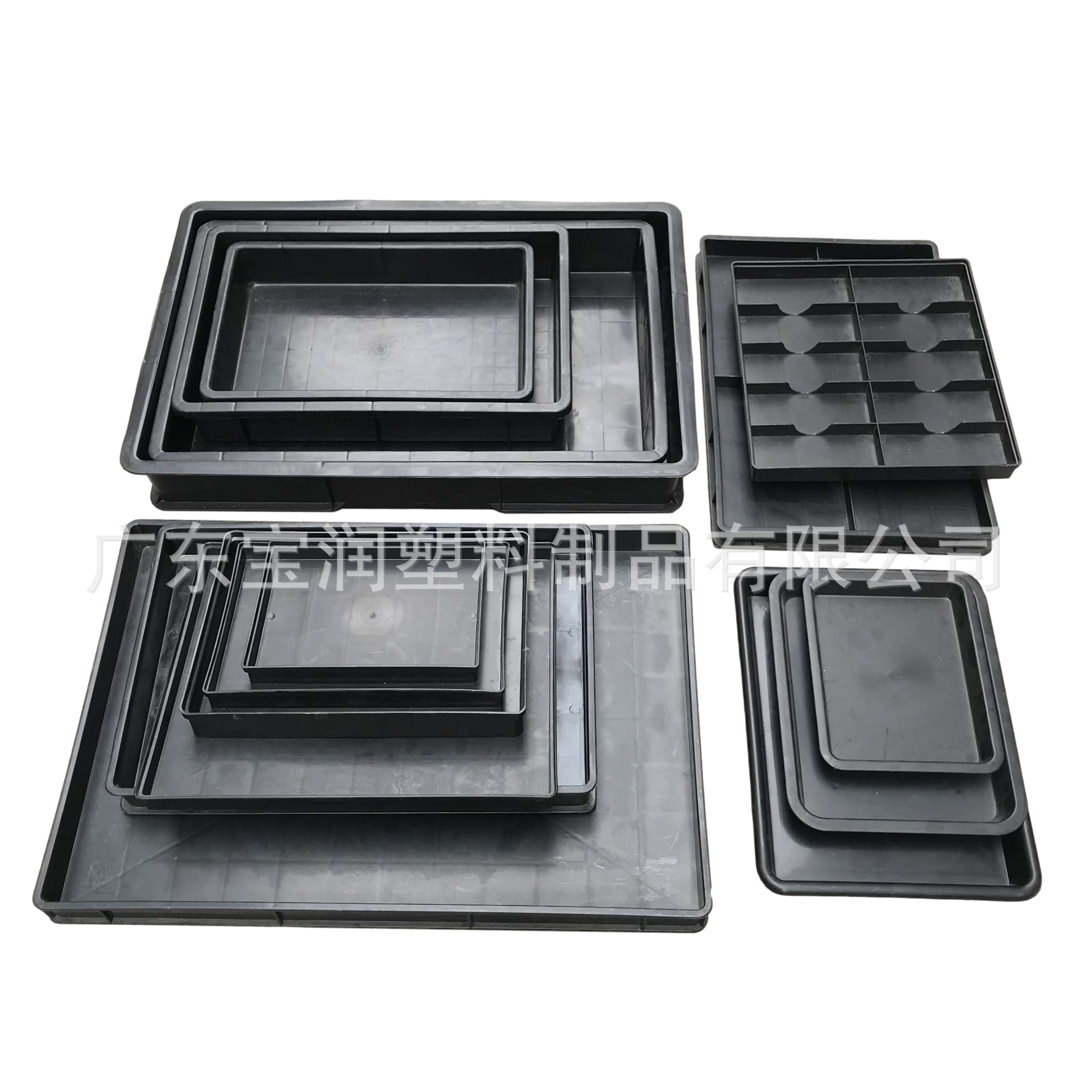 Plastic Square Plate Anti-Static Container Black Esd Electronic Material Box Electrostatic Rubber Frame Storage Box Accessories