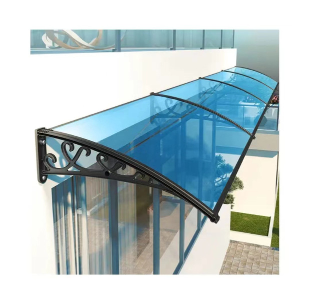 加工定制铝合金雨棚板 别墅门头防雨防风遮阳板阳台户外透明雨棚