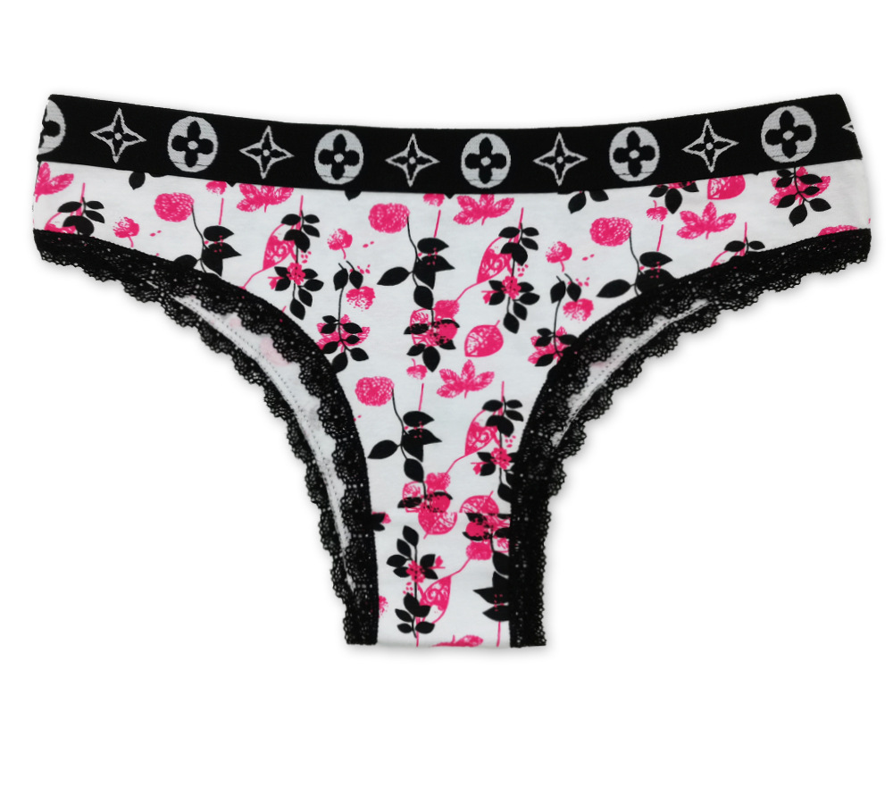 外贸女士印花内裤 比基尼内裤女 跨境电商货源女士内裤批发