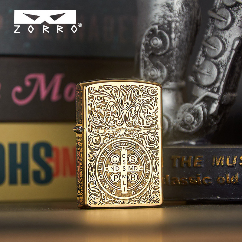 zorro 佐罗二代升级版原铜康斯坦丁防风煤油打火机复古创意个性男