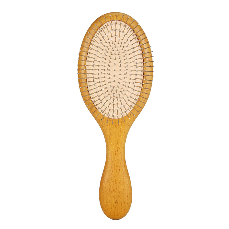 Cross-Border Beech Steel Needle Comb Multiple Portable Straight Hair Wooden Comb Anti-Static Hairdressing Comb Wholesale Amazon