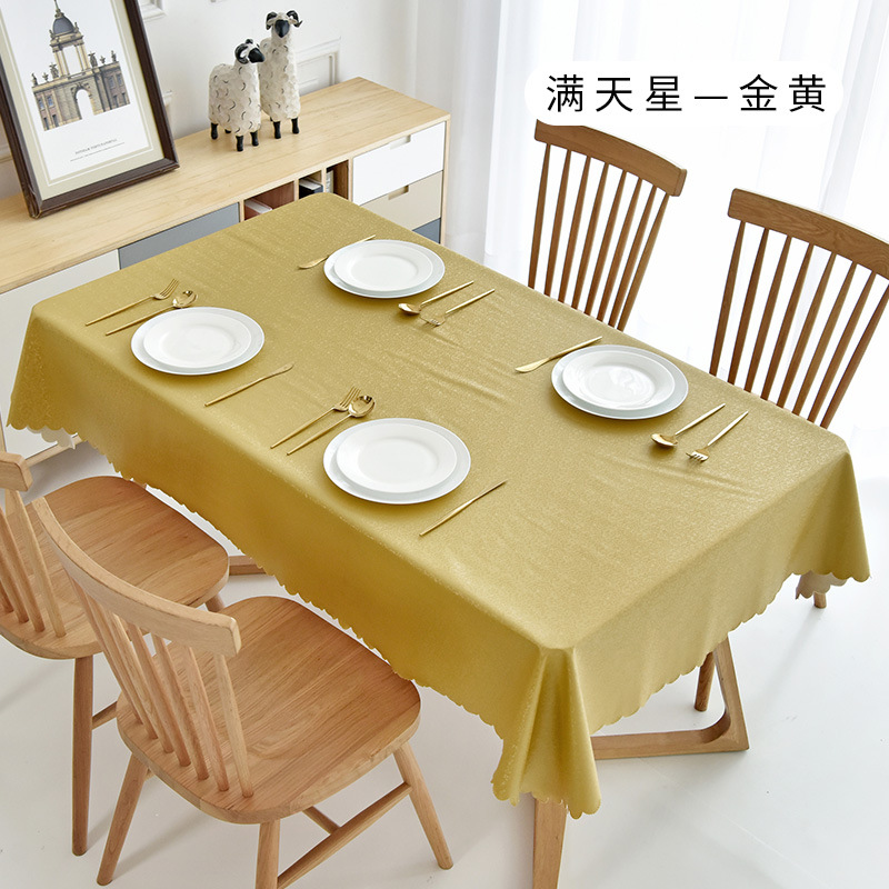 Nordic PU Leather Table Cloth Solid Color Waterproof and Oil-Proof Disposable Anti-Scald Rectangular for Restaurant and Home Use Tea Table Cloth Tablecloth