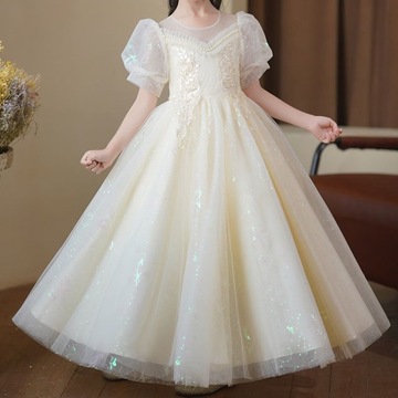 女童演出服礼服蓬蓬公主裙女孩洋气儿童婚纱长款主持花童钢表演