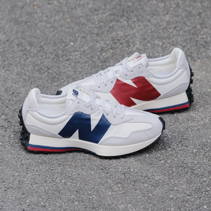 莆田纯原nb327白蓝红男女厚底运动鞋nb复古跑步鞋男户外鞋情侣鞋