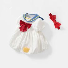 【包邮】婴儿哈衣夏装新款可爱超萌新生儿学院风爬服女宝宝洋气周