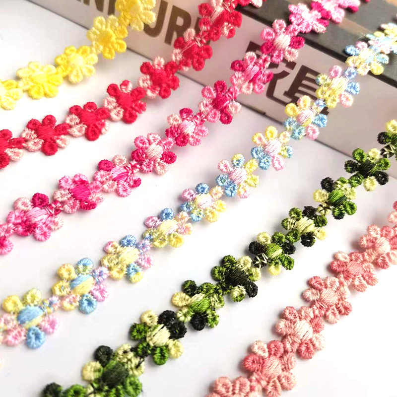 in stock 1.5cm colorful water-soluble embroidery lace diy decoration various color matching wholesale environmental protection hair accessories shoes and hats accessories
