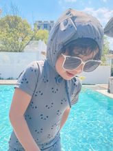 2023韩国儿童可爱泳衣防晒短袖宝宝运动连体游泳衣套装